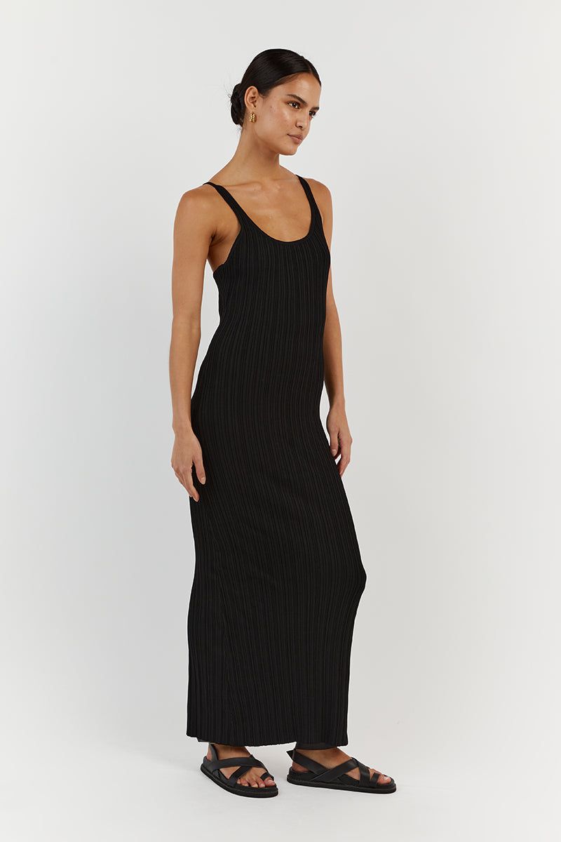 SIENNA BLACK SCOOP MIDI DRESS sold by Dissh product image thumbnail 3