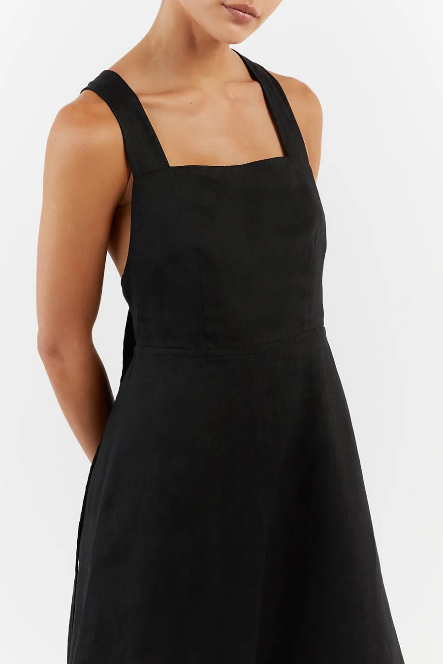 ZADIE BLACK APRON LINEN MIDI DRESS sold by Dissh product image thumbnail 5