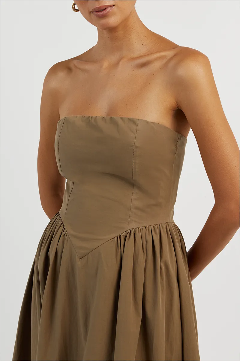 HYLAND COFFEE STRAPLESS MIDI DRESS sold by Dissh product image thumbnail 5