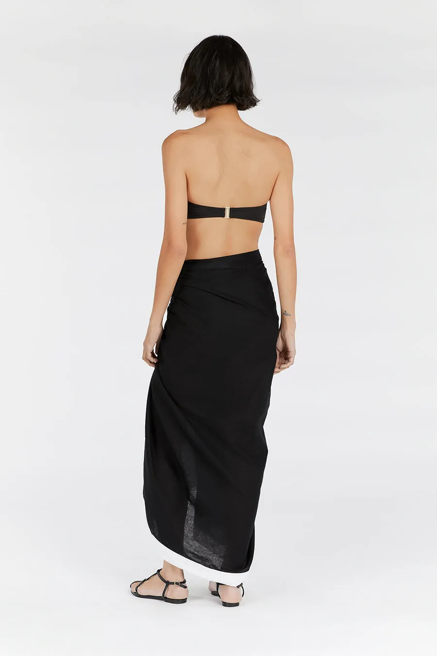 CALLIE BLACK CONTRAST LINEN SARONG sold by Dissh product image thumbnail 4