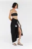 CALLIE BLACK CONTRAST LINEN SARONG sold by Dissh