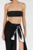CALLIE BLACK CONTRAST LINEN SARONG sold by Dissh