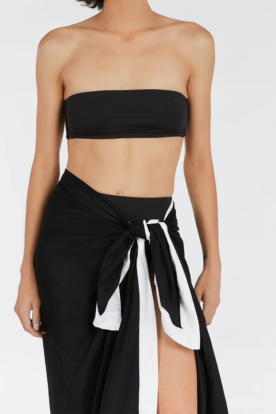 CALLIE BLACK CONTRAST LINEN SARONG sold by Dissh product image thumbnail 5