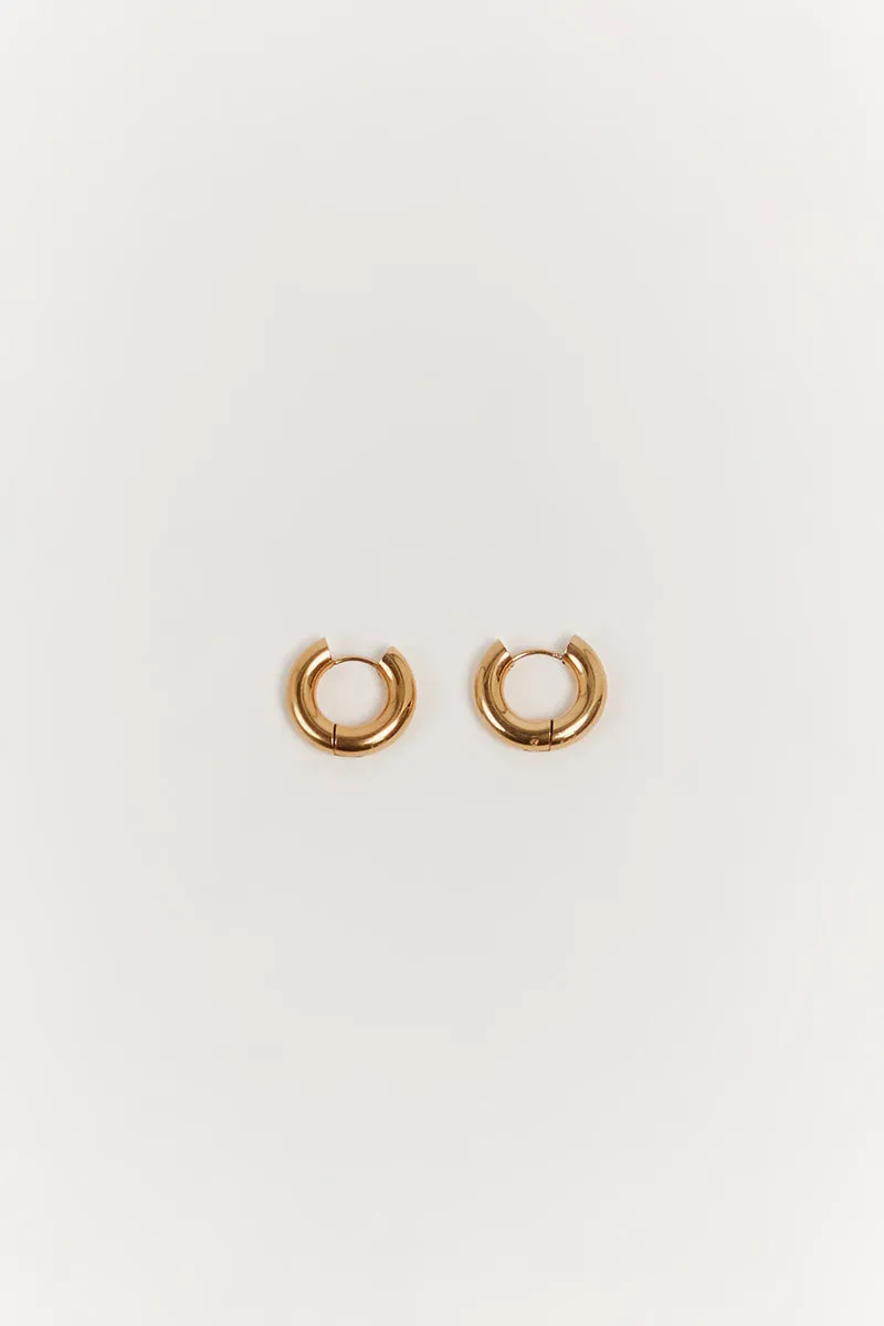 PORTER MINI MARGOT GOLD HOOP EARRINGS sold by Dissh