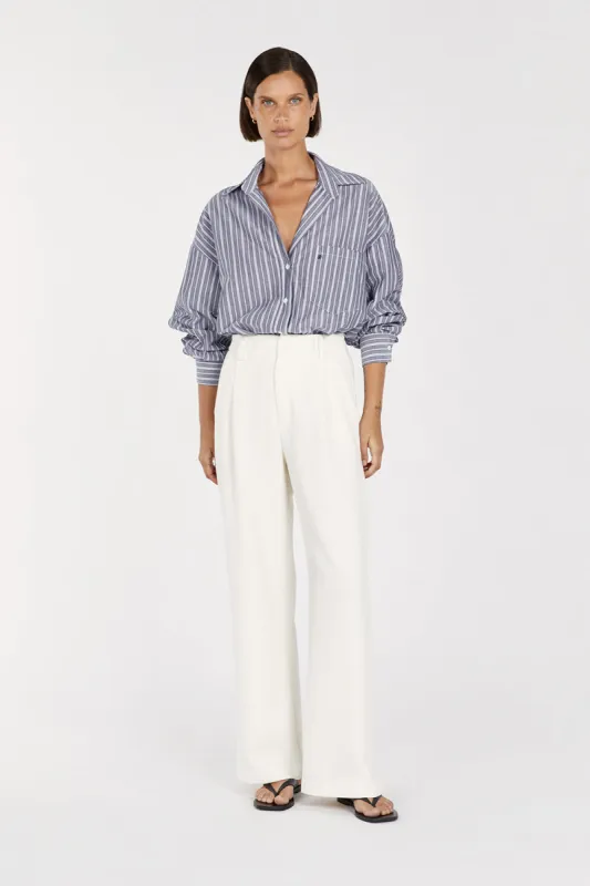 SHARNI BLUE COTTON STRIPE SHIRT sold by Dissh