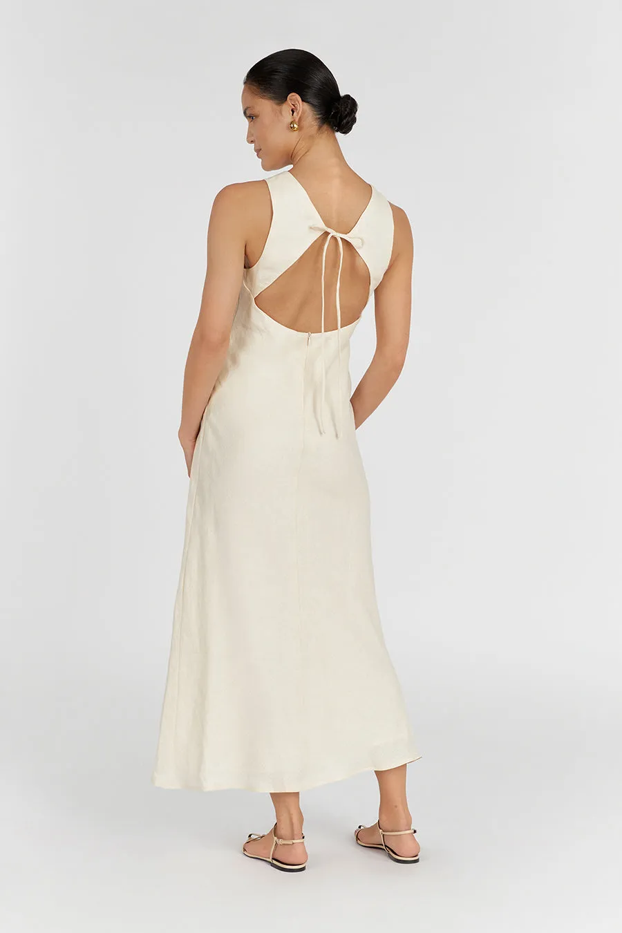 MERCURY BUTTERMILK LINEN MIDI DRESS sold by Dissh product image thumbnail 4