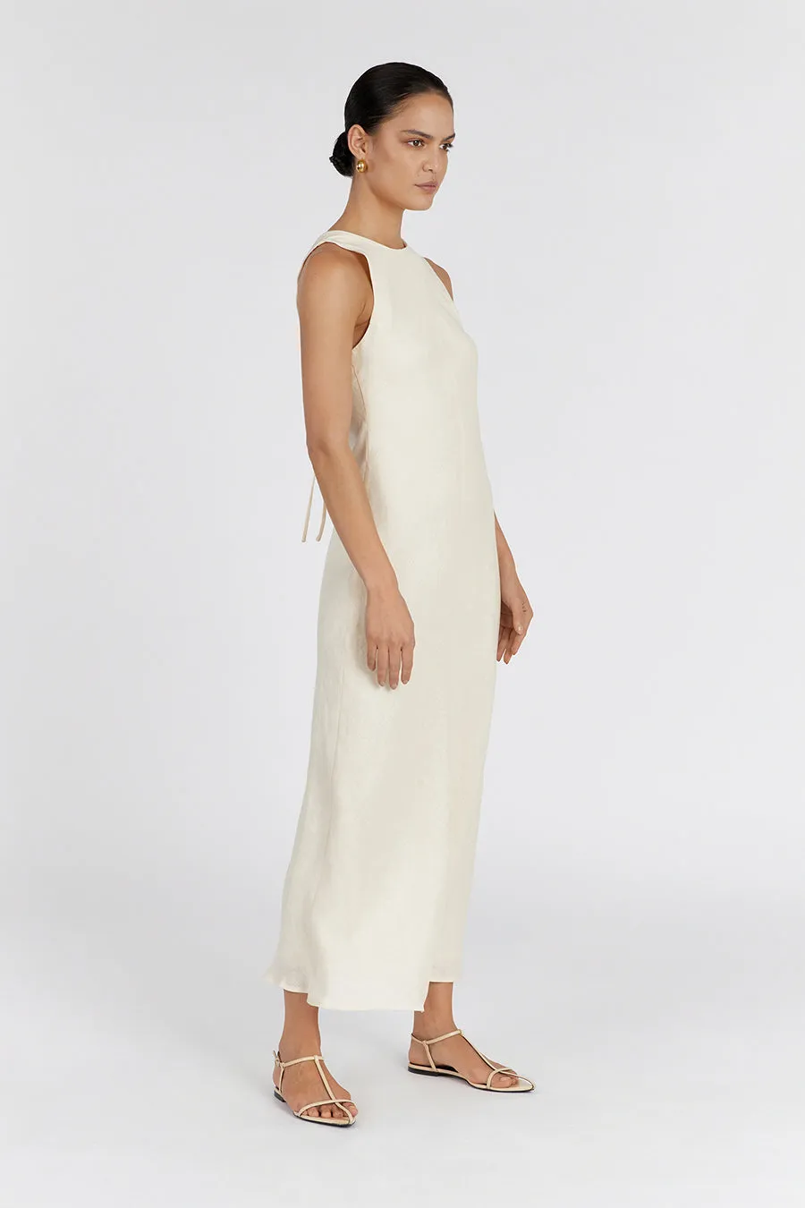 MERCURY BUTTERMILK LINEN MIDI DRESS sold by Dissh product image thumbnail 3