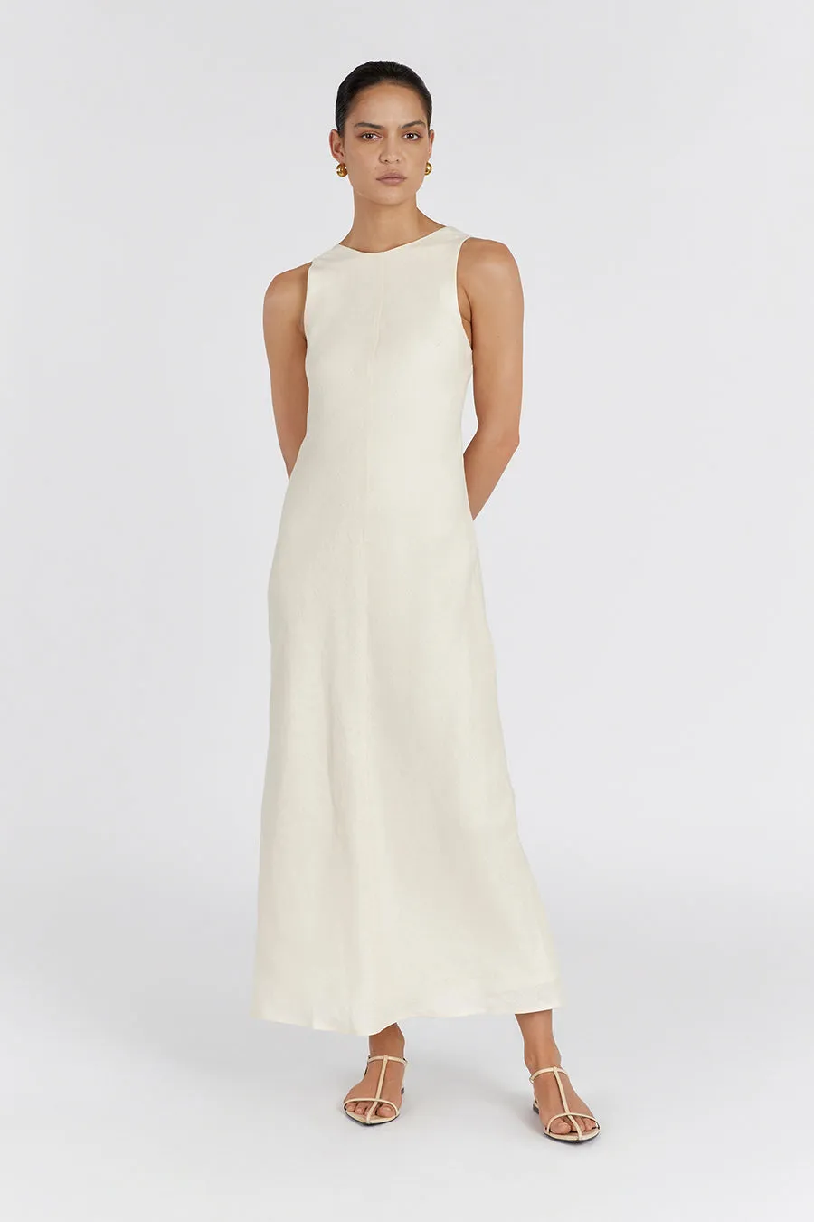 MERCURY BUTTERMILK LINEN MIDI DRESS sold by Dissh product image thumbnail 2