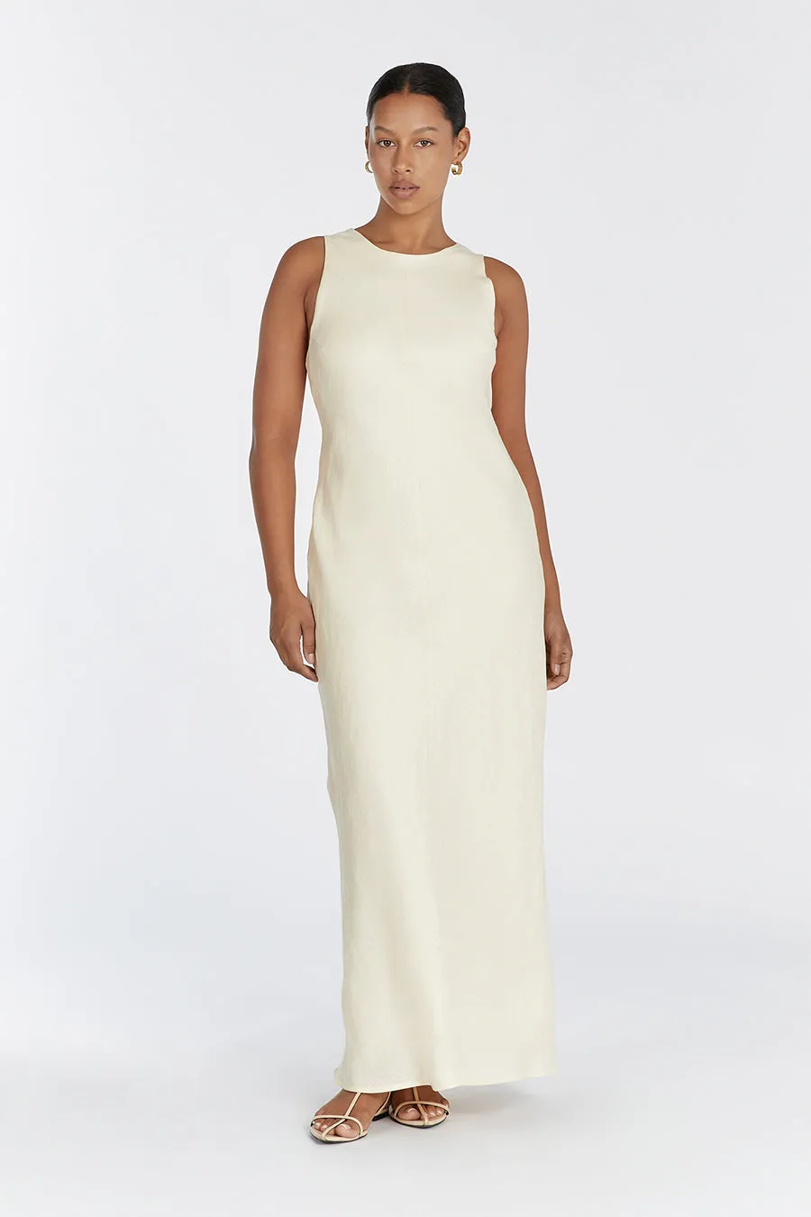 MERCURY BUTTERMILK LINEN MIDI DRESS sold by Dissh product image thumbnail 5