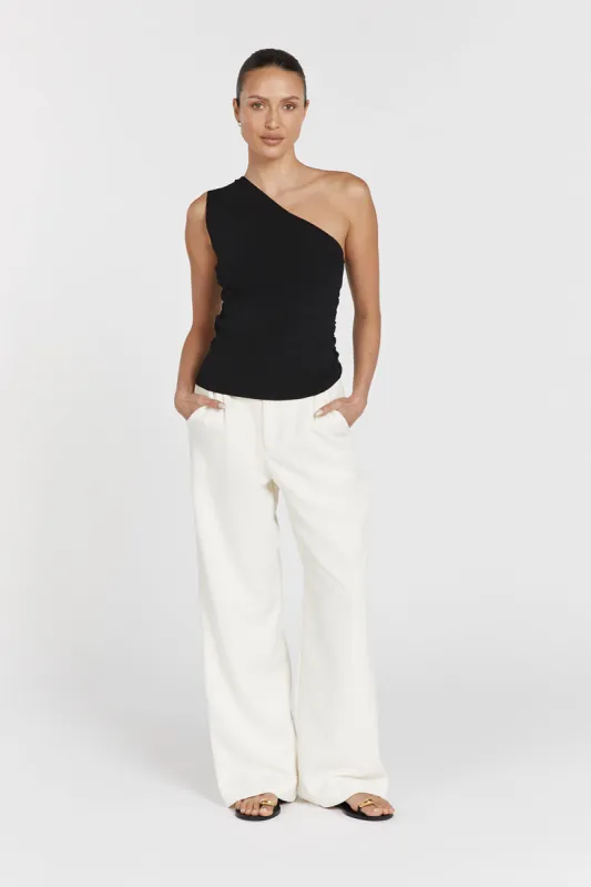 LANE BLACK ASYM KNIT TOP sold by Dissh
