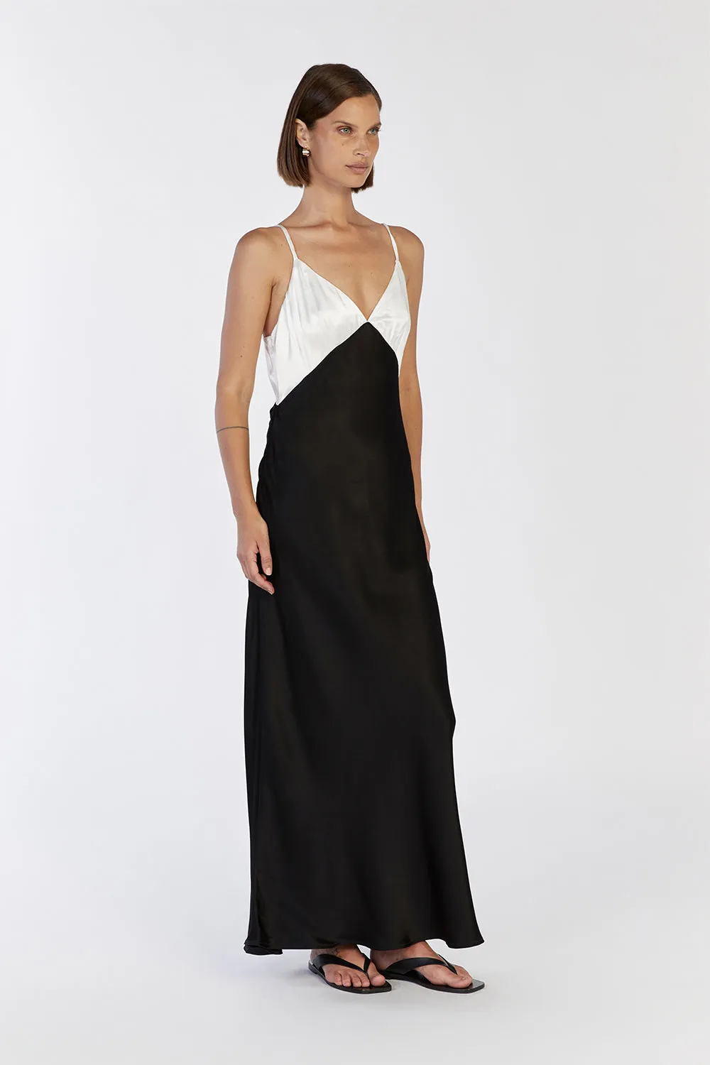 MILLY BLACK SATIN MIDI DRESS sold by Dissh product image thumbnail 3