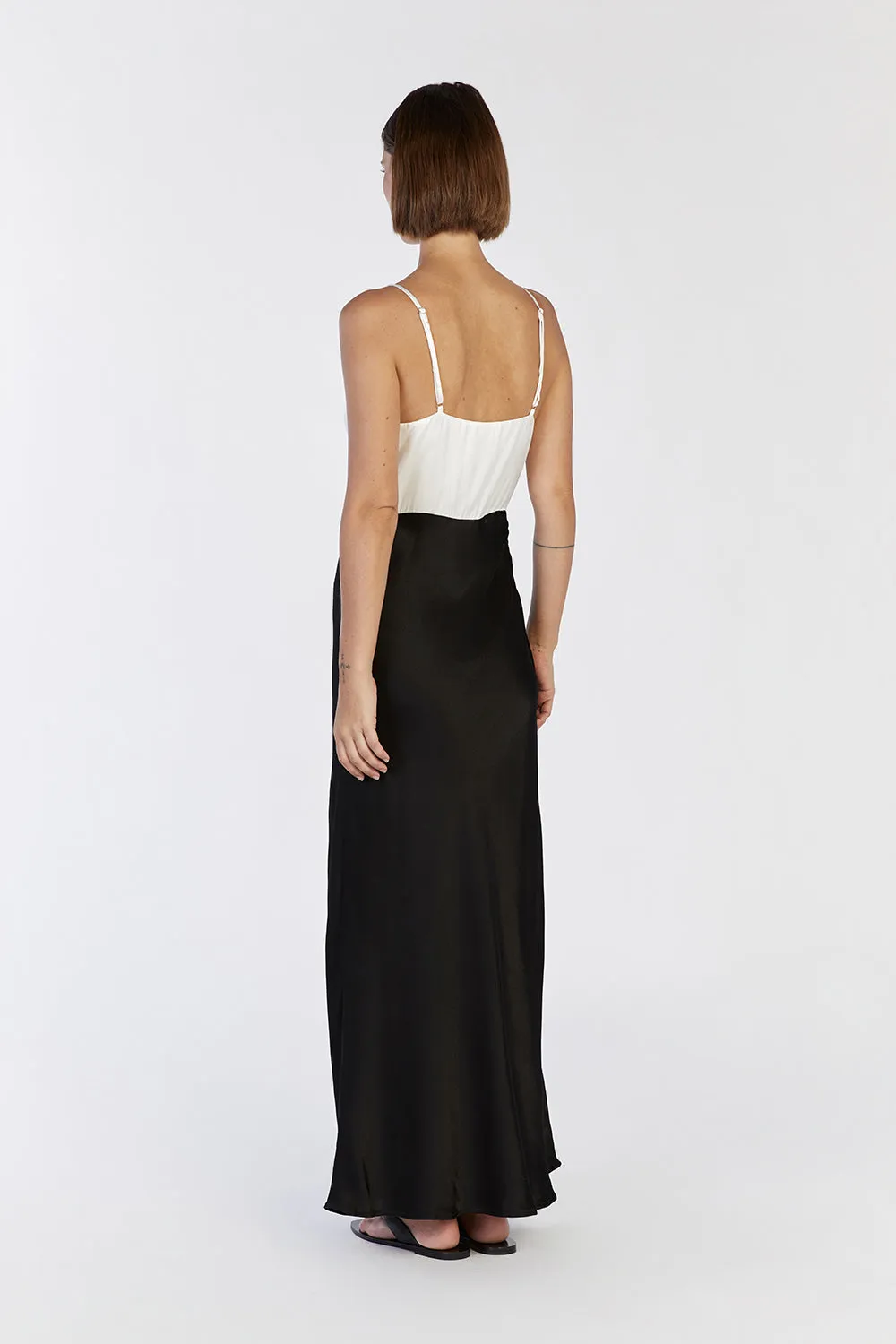 MILLY BLACK SATIN MIDI DRESS sold by Dissh product image thumbnail 4