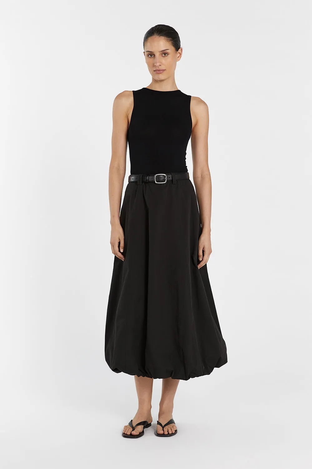 RUBY BLACK BOAT NECK KNIT TOP sold by Dissh