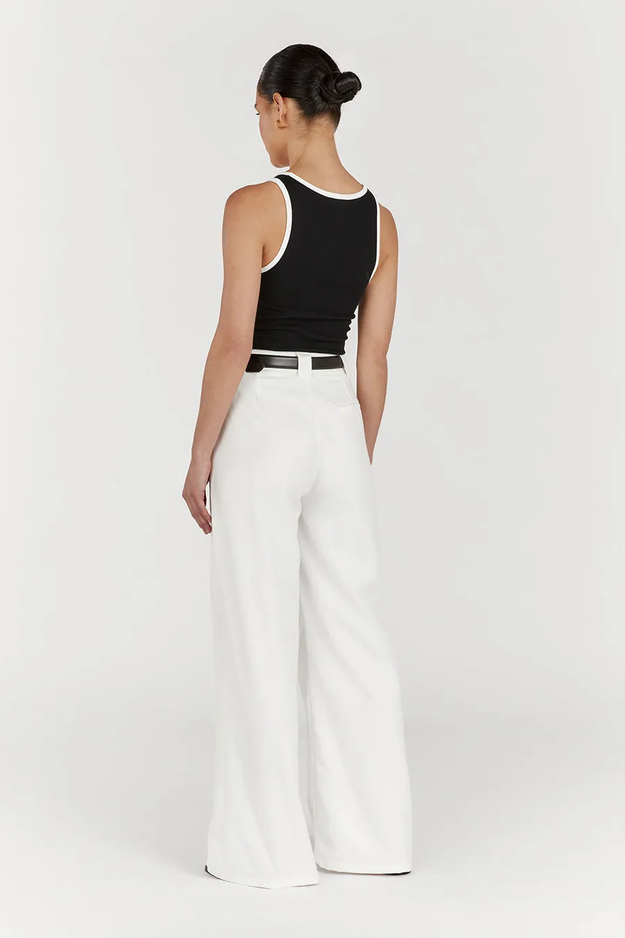 HARLEY WHITE WIDE LEG PANT sold by Dissh product image thumbnail 4