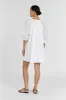 NADIA WHITE LINEN SMOCK DRESS sold by Dissh