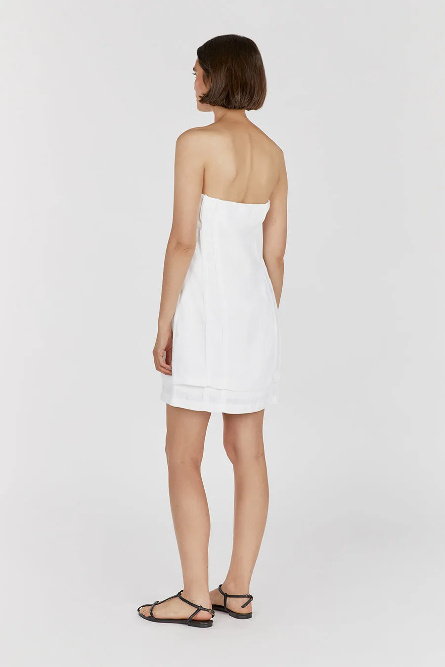 DULCE WHITE LINEN MINI DRESS sold by Dissh product image thumbnail 4