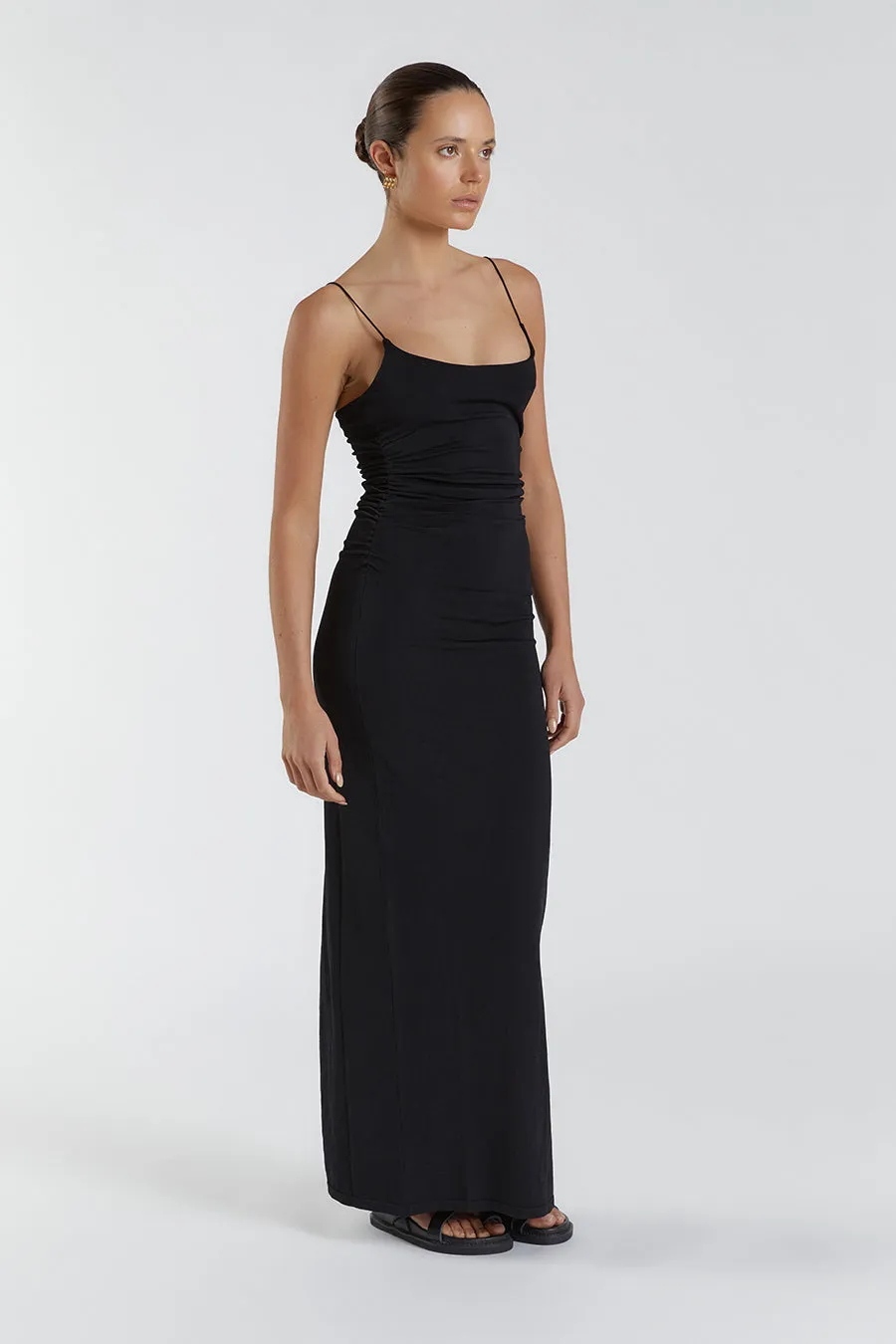 ROMY BLACK SCOOP KNIT MAXI DRESS sold by Dissh product image thumbnail 3