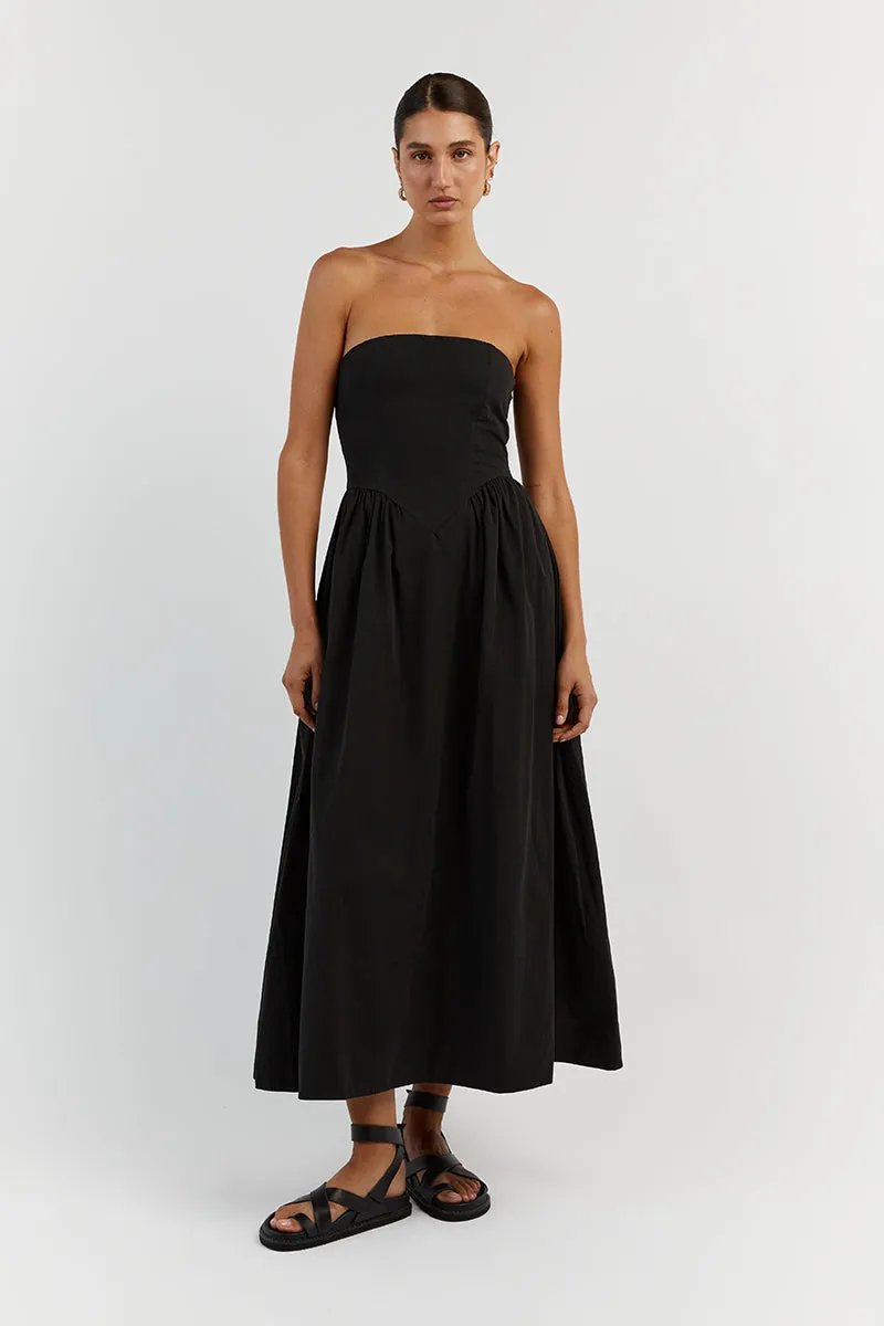 HYLAND BLACK STRAPLESS MIDI DRESS sold by Dissh product image thumbnail 2