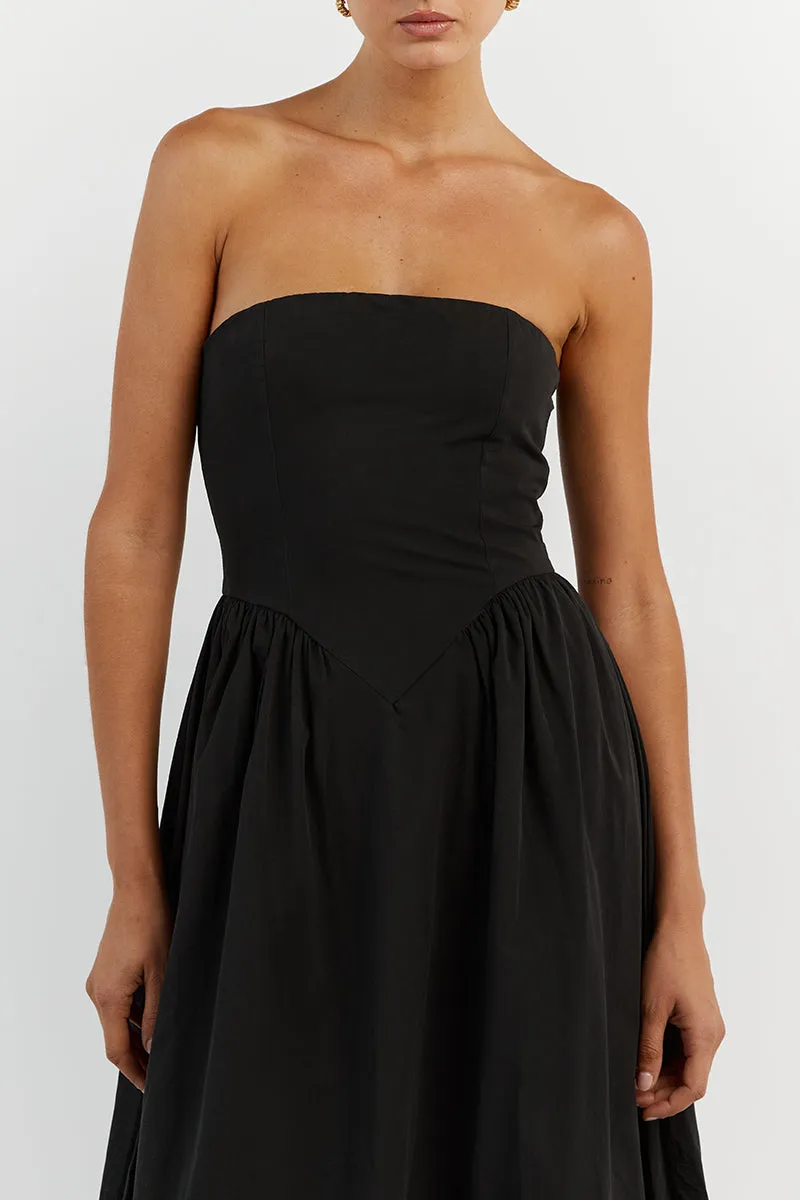 HYLAND BLACK STRAPLESS MIDI DRESS sold by Dissh product image thumbnail 5