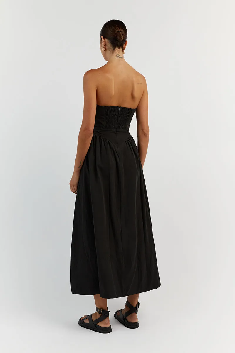 HYLAND BLACK STRAPLESS MIDI DRESS sold by Dissh product image thumbnail 4