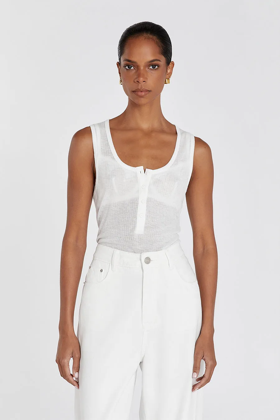 ARDEN OFF WHITE KNIT TANK sold by Dissh product image thumbnail 2