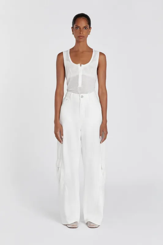 ARDEN OFF WHITE KNIT TANK sold by Dissh