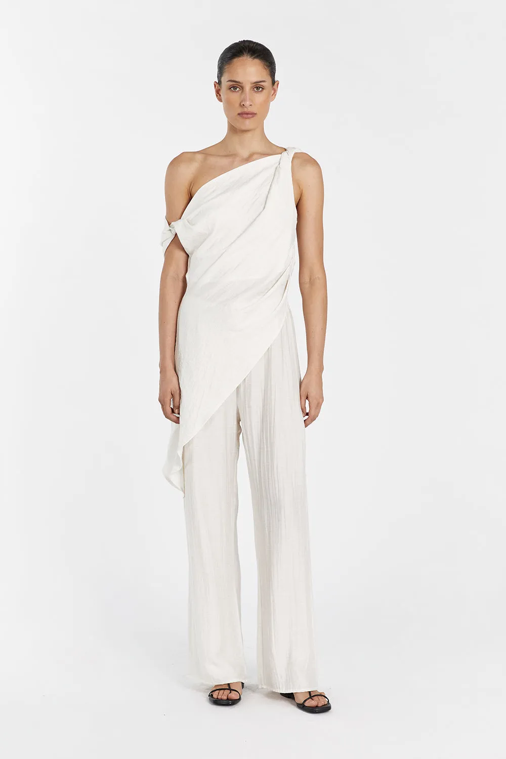 JOLIE CREAM MARLE DRAWSTRING PANT sold by Dissh