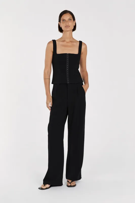 ROSA BLACK HOOK & EYE TOP sold by Dissh