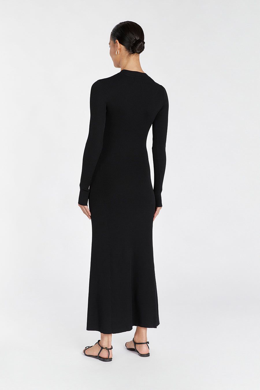 DONNA BLACK LONG SLEEVE MIDI DRESS sold by Dissh product image thumbnail 4