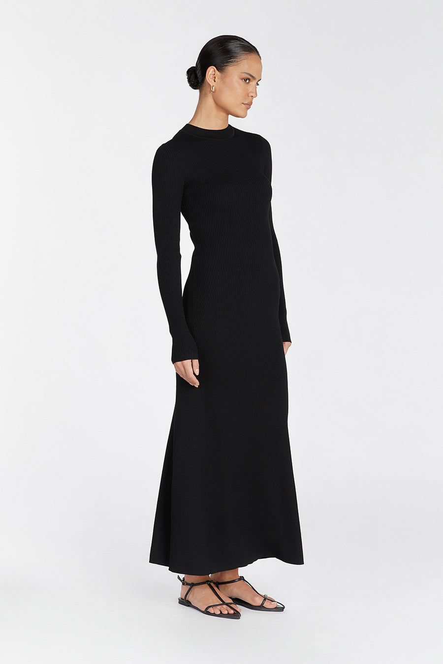 DONNA BLACK LONG SLEEVE MIDI DRESS sold by Dissh product image thumbnail 3
