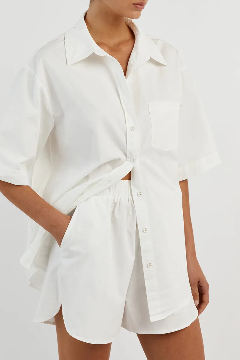 MAXIE WHITE COTTON SCOOP SHORT sold by Dissh product image thumbnail 5