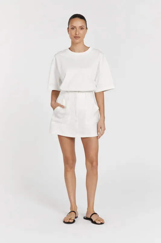 EVA OFF WHITE LINEN SKORT sold by Dissh