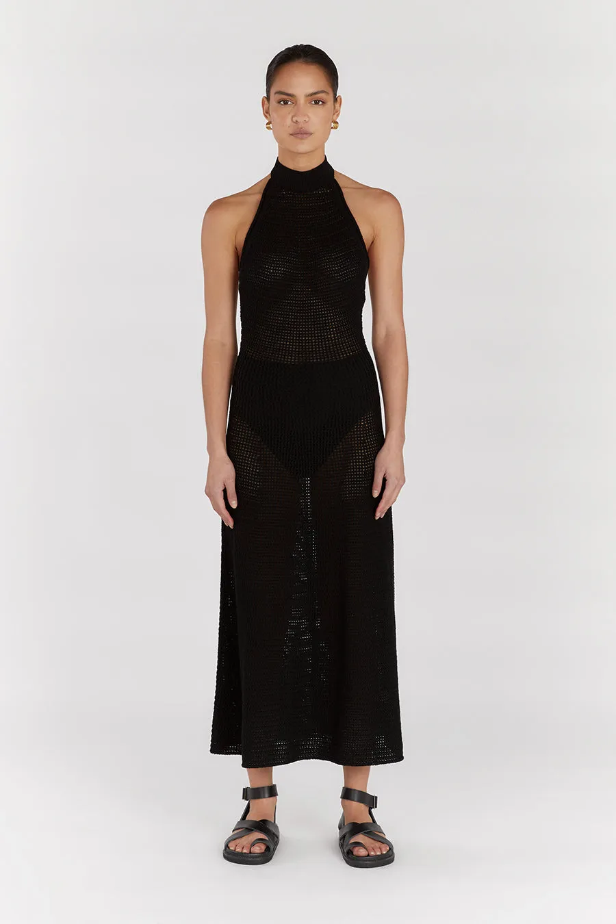 ZADIE BLACK CROCHET MIDI DRESS sold by Dissh product image thumbnail 2