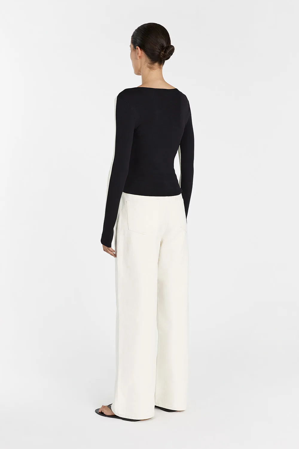 BEAU TWO TONE LONG SLEEVE KNIT TOP sold by Dissh product image thumbnail 4