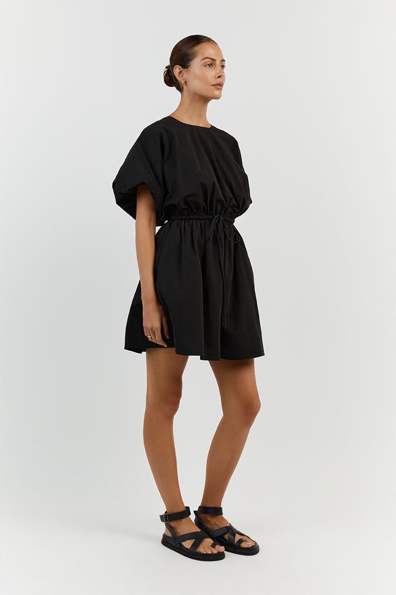 ELLA BLACK COTTON MINI DRESS sold by Dissh product image thumbnail 3