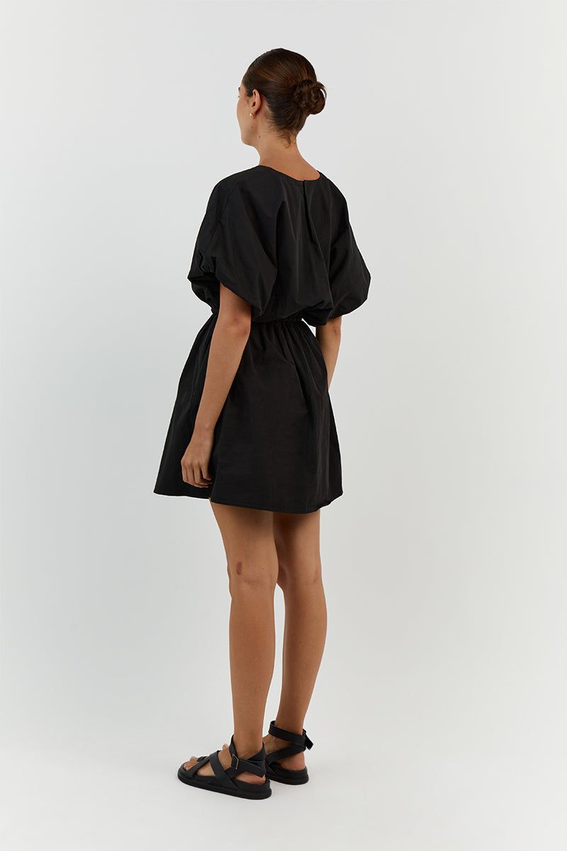 ELLA BLACK COTTON MINI DRESS sold by Dissh product image thumbnail 4