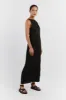TYLA BLACK LINEN MIDI DRESS sold by Dissh
