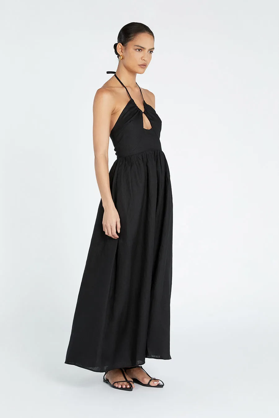 ALYSSA BLACK LINEN MAXI DRESS sold by Dissh product image thumbnail 2