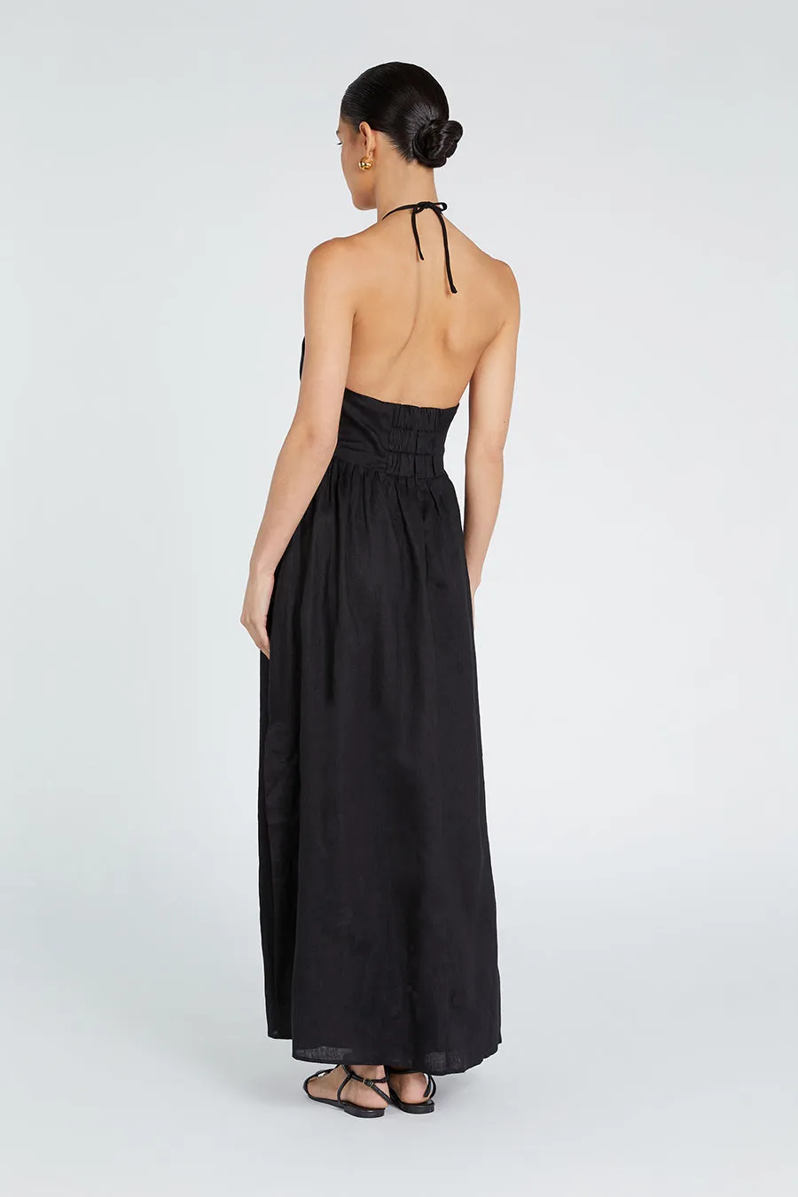 ALYSSA BLACK LINEN MAXI DRESS sold by Dissh product image thumbnail 4