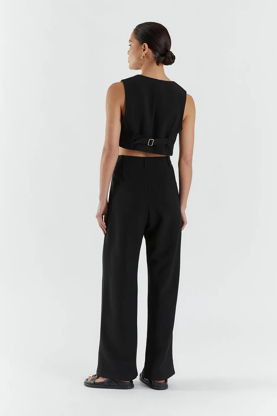 ROWAN BLACK CROPPED VEST sold by Dissh product image thumbnail 4