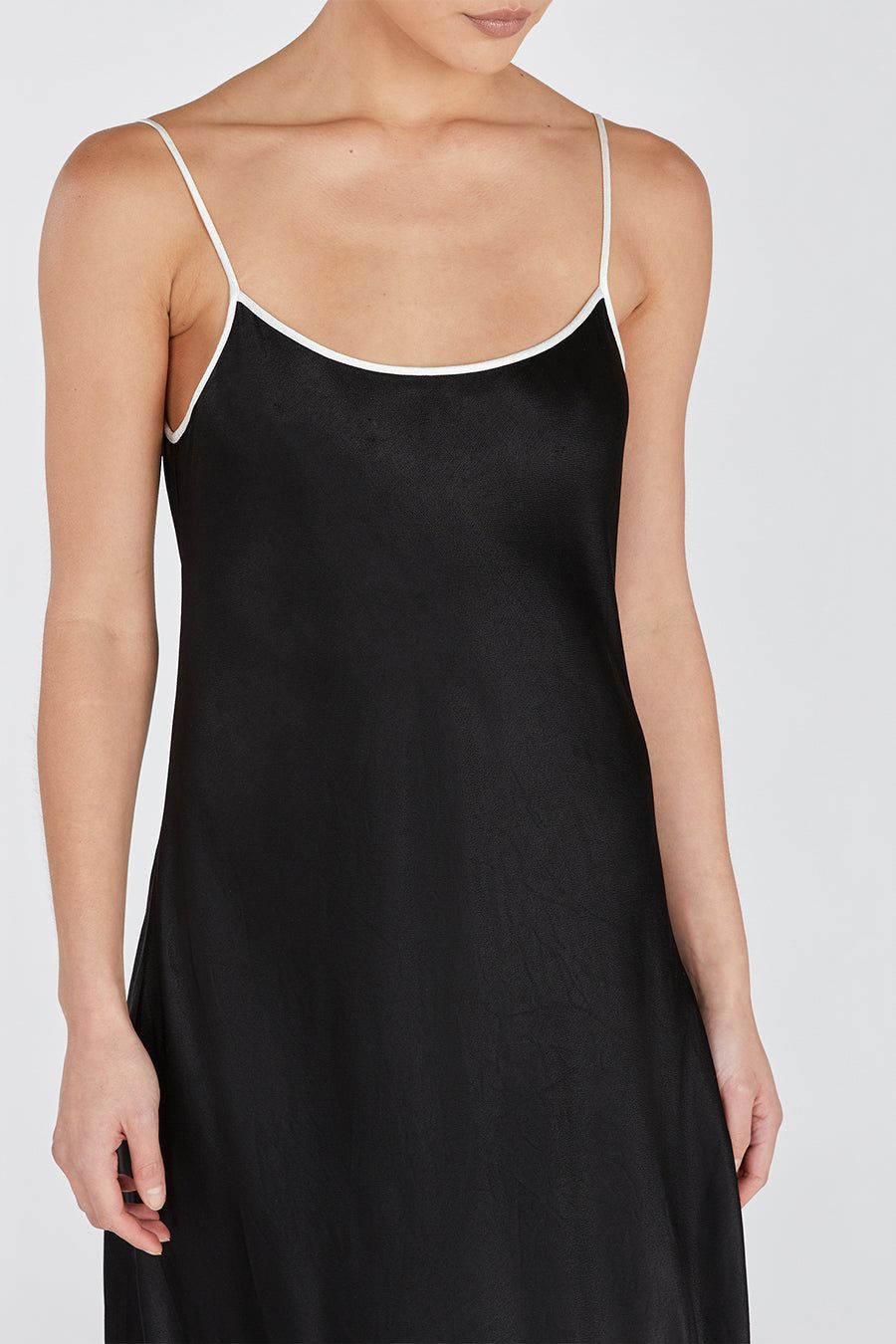 LETTY BLACK SATIN CONTRAST DRESS sold by Dissh product image thumbnail 5