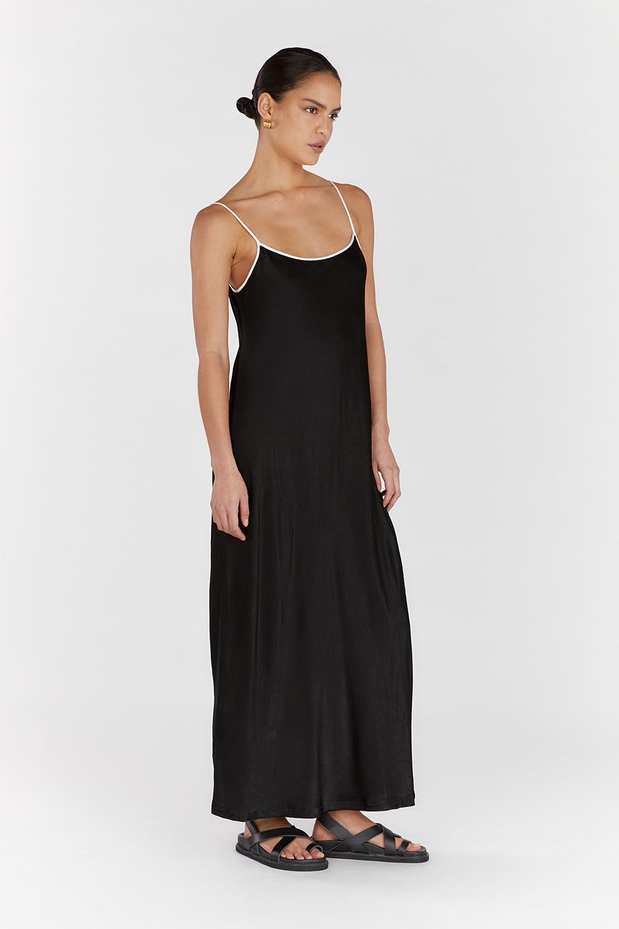 LETTY BLACK SATIN CONTRAST DRESS sold by Dissh product image thumbnail 3