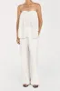 SHANIYA OFF WHITE LINEN BLEND PANT sold by Dissh