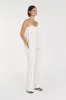 SHANIYA OFF WHITE LINEN BLEND PANT sold by Dissh