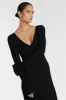 REIGN BLACK SLEEVED KNIT MIDI DRESS sold by Dissh