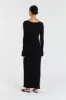 REIGN BLACK SLEEVED KNIT MIDI DRESS sold by Dissh