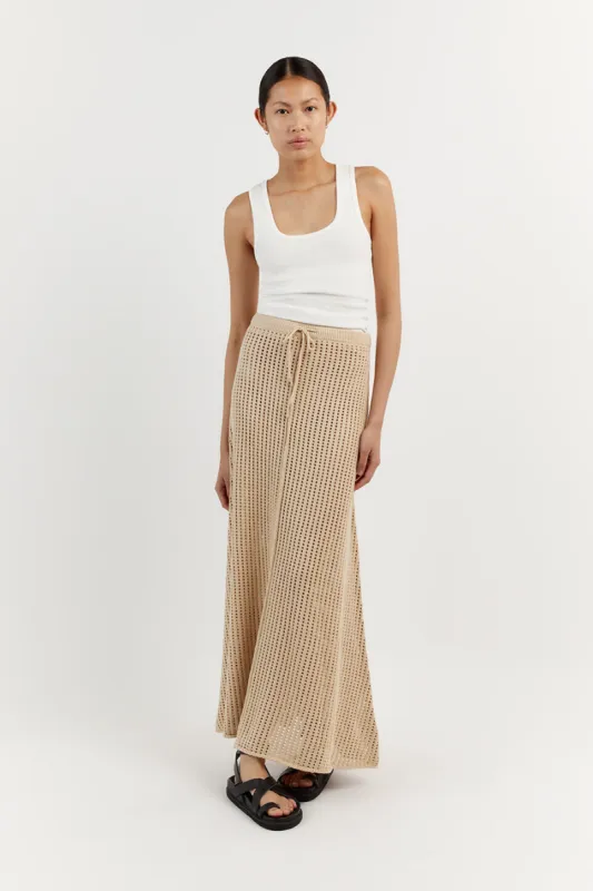 DENNY WHEAT A-LINE MAXI SKIRT sold by Dissh