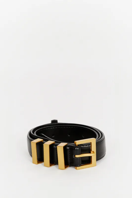 TOBIAS BLACK LEATHER BELT sold by Dissh