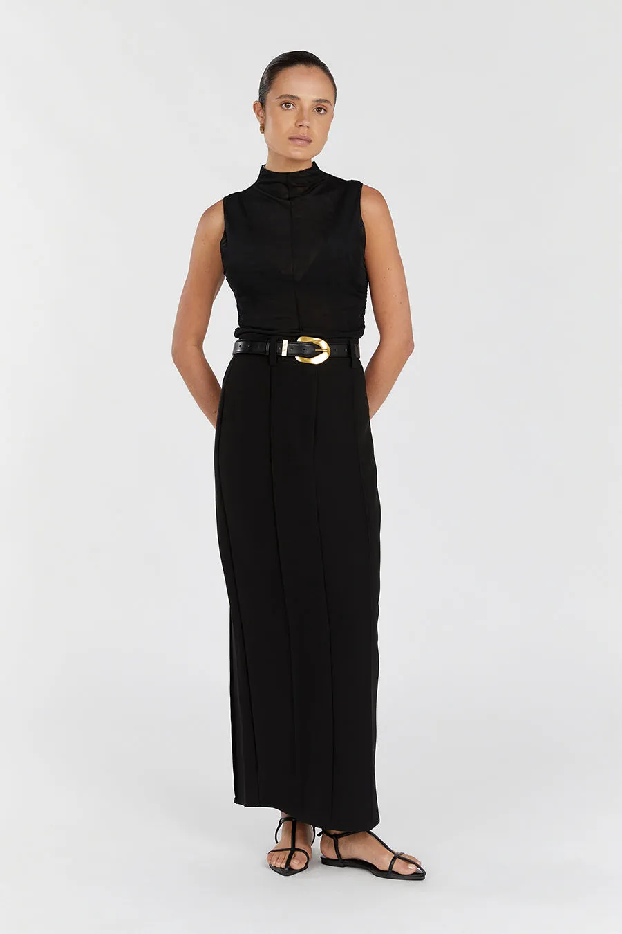 ROWAN BLACK MIDI SKIRT sold by Dissh product image thumbnail 2