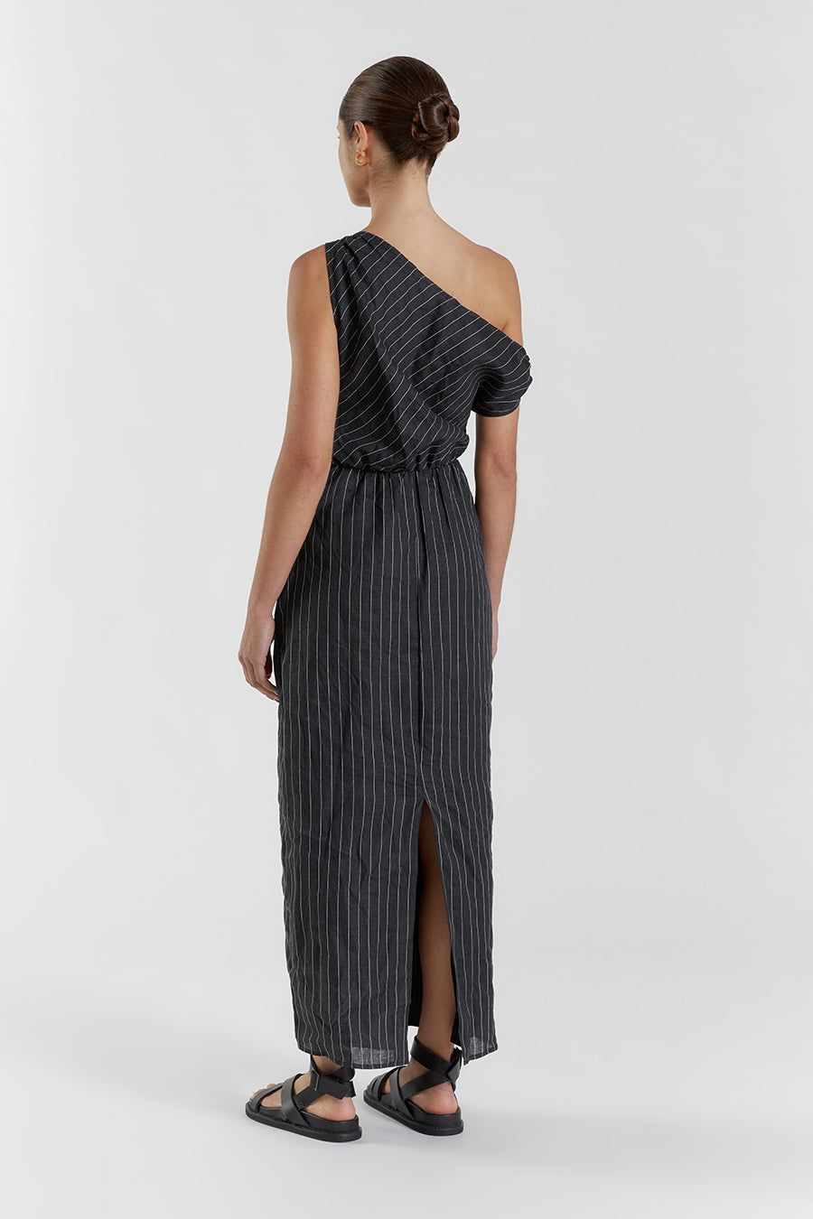 MARCEL BLACK PINSTRIPE MIDI DRESS sold by Dissh product image thumbnail 4